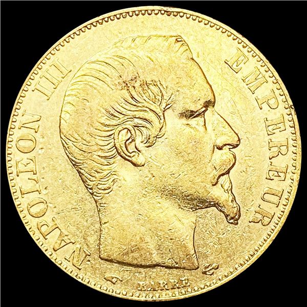 1857-A France .1867oz Gold 20 Francs CLOSELY