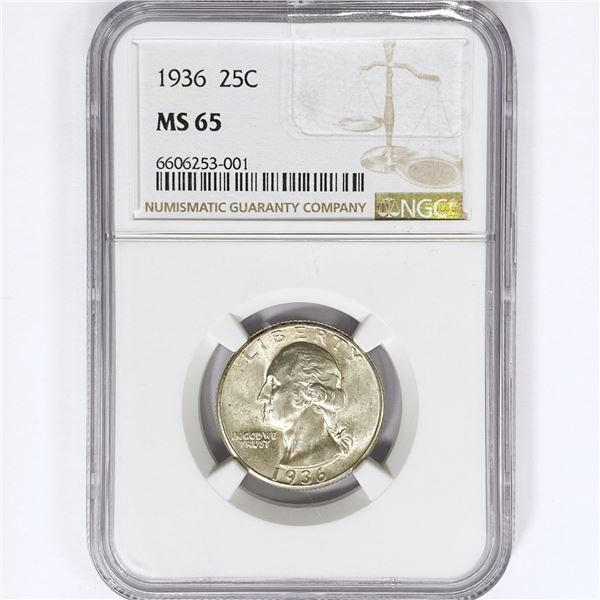 1936 Washington Silver Quarter NGC MS65
