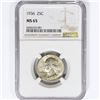 Image 1 : 1936 Washington Silver Quarter NGC MS65