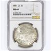 Image 1 : 1881-CC Morgan Silver Dollar NGC MS66