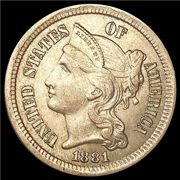 1881 Nickel Three Cent CLOSELY UNCIRCULATED