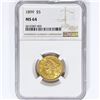 Image 1 : 1899 $5 Gold Half Eagle NGC MS64