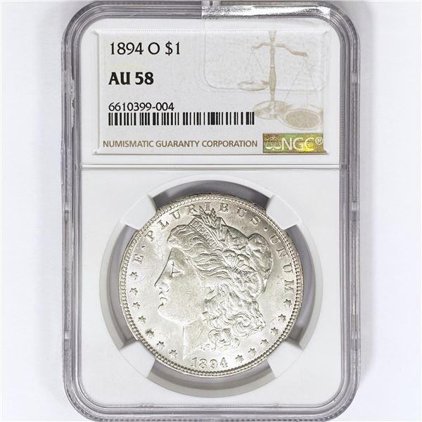 1894-O Morgan Silver Dollar NGC AU58
