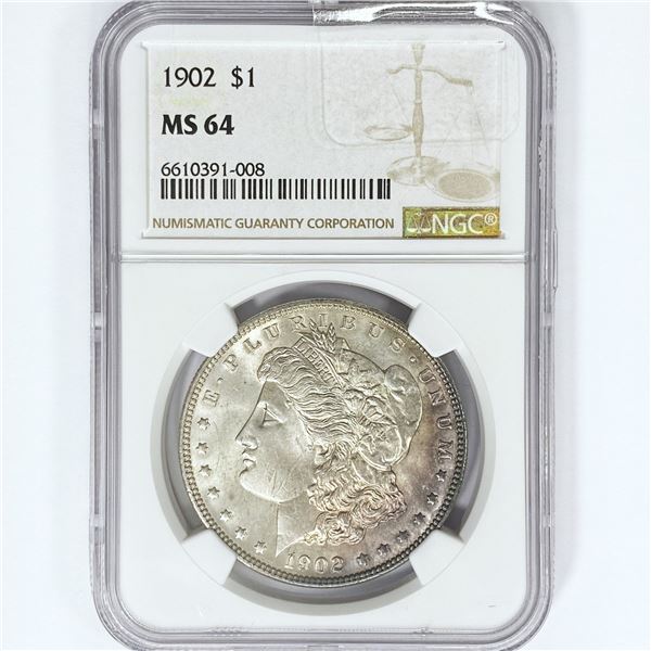 1902 Morgan Silver Dollar NGC MS64