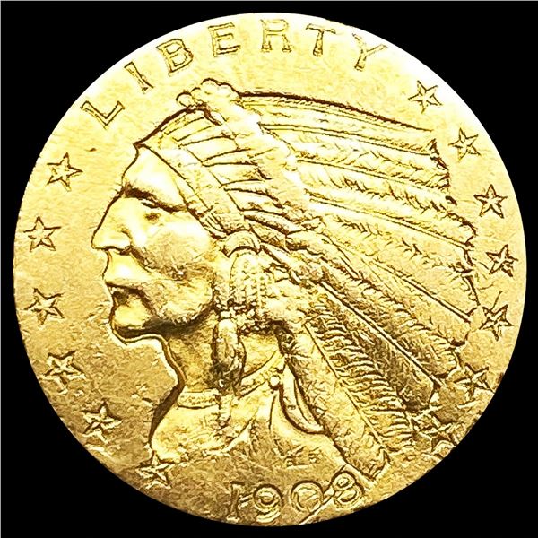 1908 $2.50 Gold Quarter Eagle LIGHTLY CIRCULATED