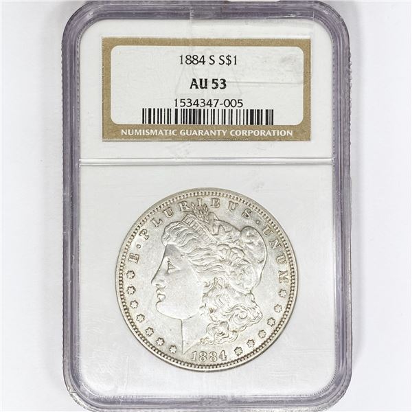 1884-S Morgan Silver Dollar NGC AU53