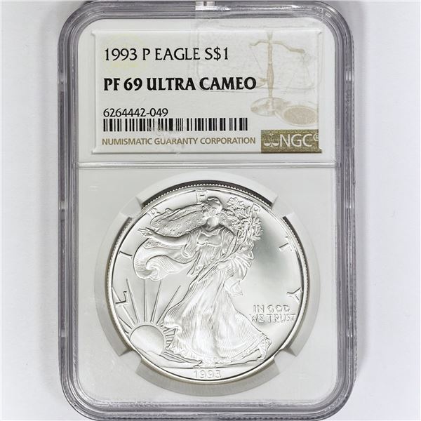 1993-P American Silver Eagle NGC PF69 UC