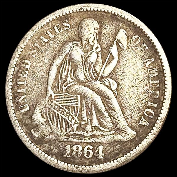 1864-S Seated Liberty Dime NICELY CIRCULATED