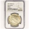 Image 1 : 1921 Silver Peace Dollar NGC MS63 High Relief