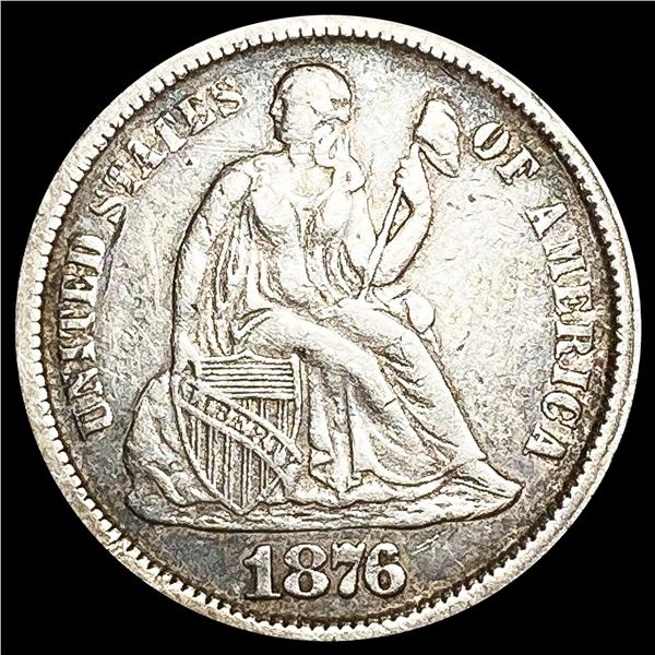 1876-CC Seated Liberty Dime LIGHTLY CIRCULATED