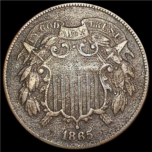 1865 Two Cent Piece ABOUT UNCIRCULATED