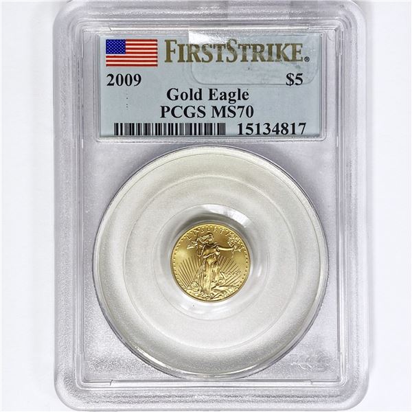 2009 $5 1/10oz American Gold Eagle PCGS MS70