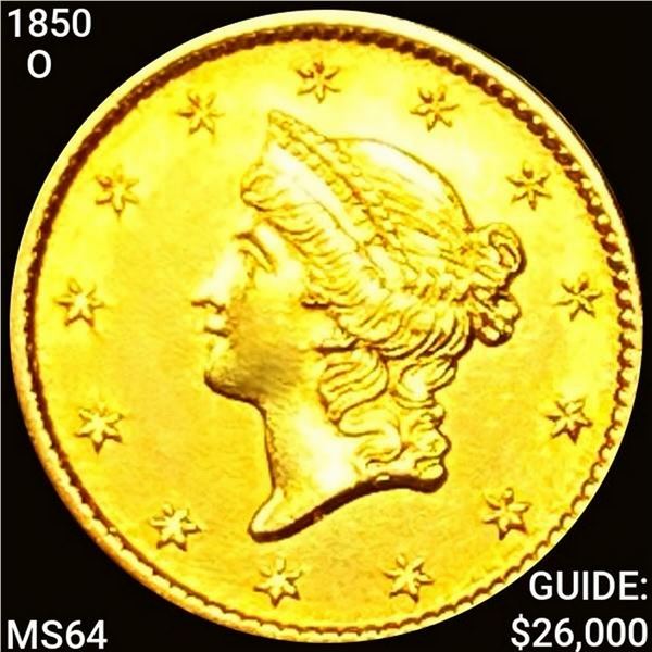 1850-O Rare Gold Dollar CHOICE BU