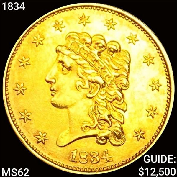 1834 $2.50 Gold Quarter Eagle UNCIRCULATED