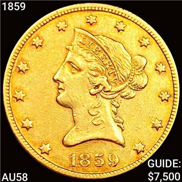 1859 $10 Gold Eagle CHOICE AU