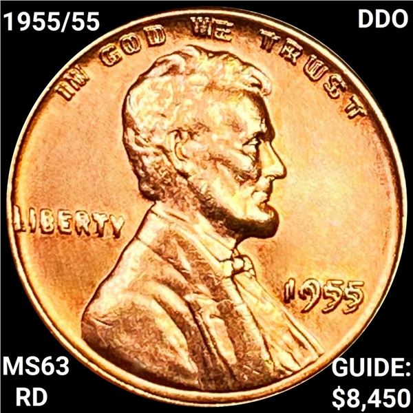 1955/55 DDO Lincoln Wheat Cent CHOICE BU RD