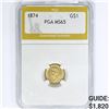 Image 1 : 1874 Rare Gold Dollar PGA MS65