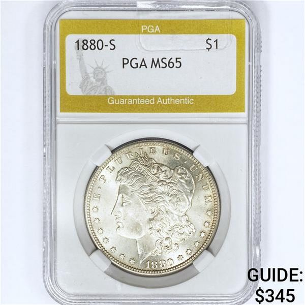 1880-S Morgan Silver Dollar PGA MS65