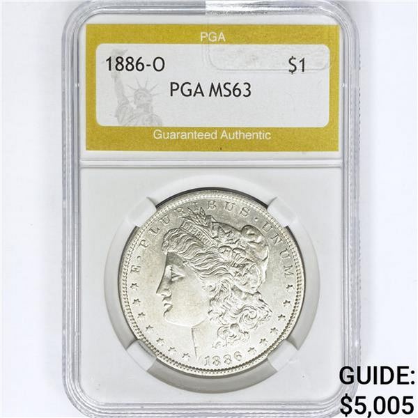 1886-O Morgan Silver Dollar PGA MS63