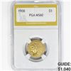 Image 1 : 1908 $5 Gold Half Eagle PGA MS60