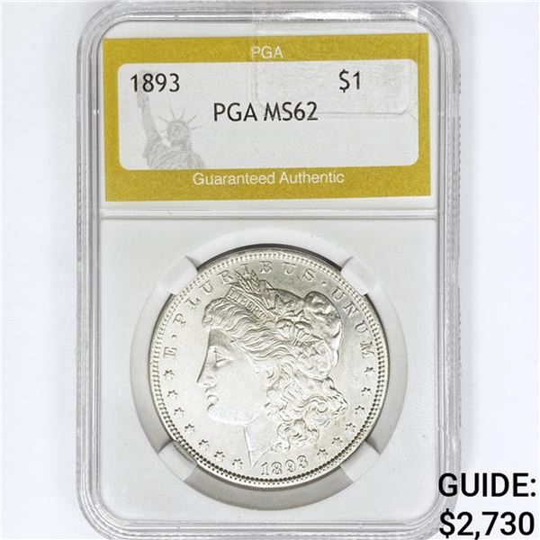 1893 Morgan Silver Dollar PGA MS62