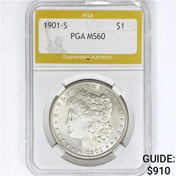 1901-S Morgan Silver Dollar PGA MS60