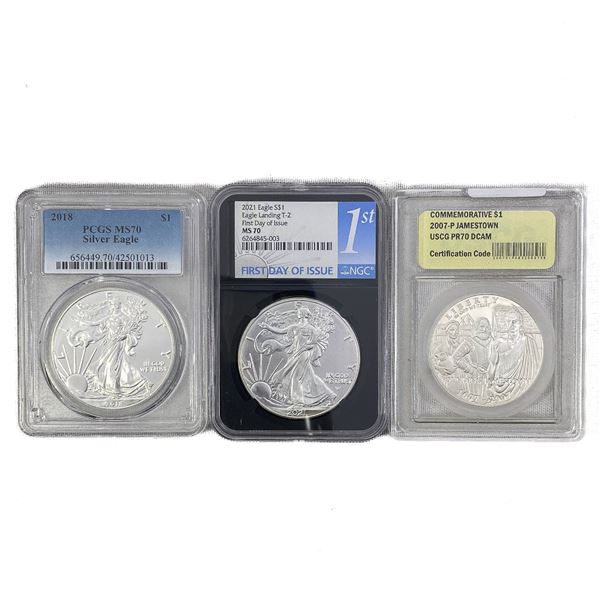 2007-2021 US 1oz Silver Coins (3 Coins)