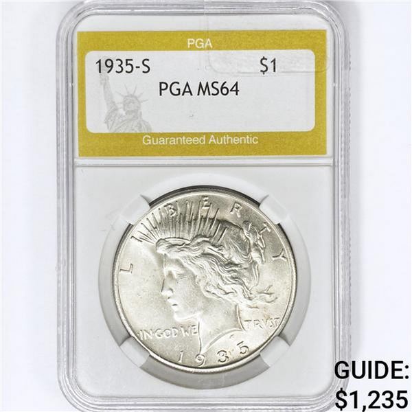 1935-S Silver Peace Dollar PGA MS64