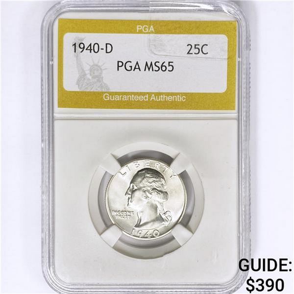1940-D Washington Silver Quarter PGA MS65