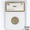 Image 1 : 1867 Shield Nickel PCI MS60 No Rays