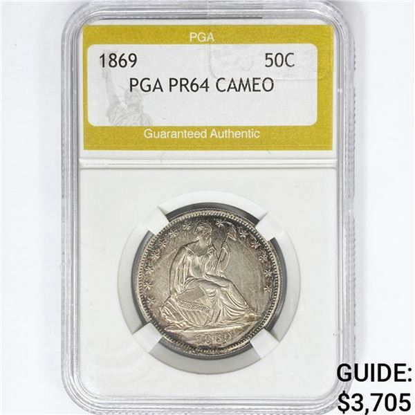 1869 Seated Liberty Half Dollar PGA PR64 CAMEO
