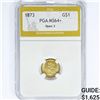 Image 1 : 1873 Rare Gold Dollar PGA MS64+ Open 3