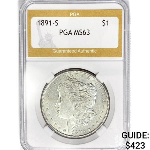 1891-S Morgan Silver Dollar PGA MS63