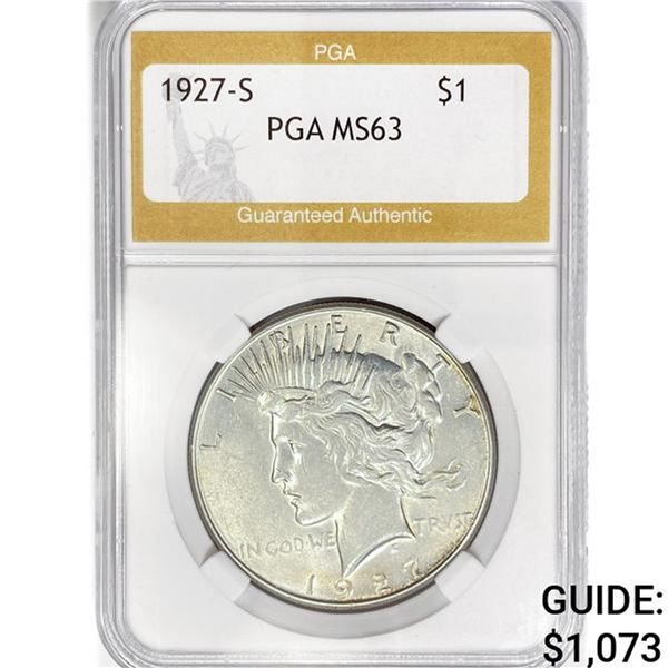 1927-S Silver Peace Dollar PGA MS63