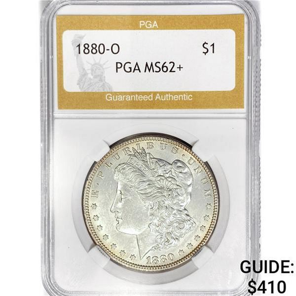 1880-O Morgan Silver Dollar PGA MS62+