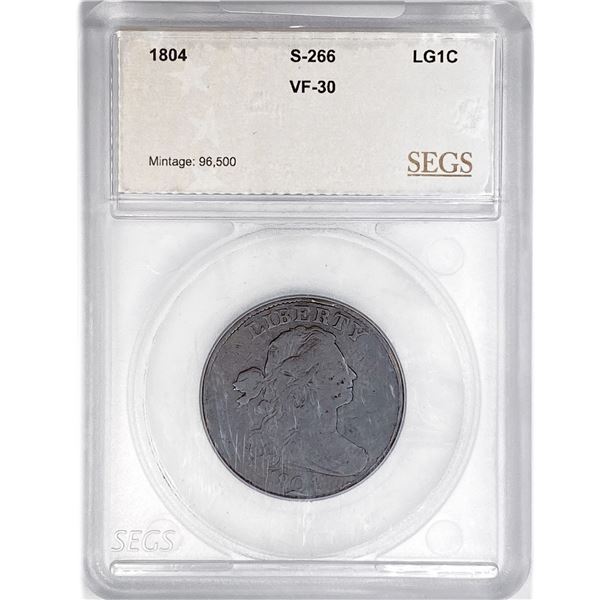 1804 Large Cent SEGS VF30