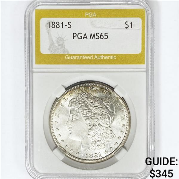 1881-S Morgan Silver Dollar PGA MS65