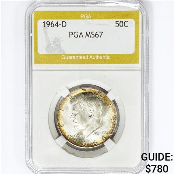 1964-D Kennedy Half Dollar PGA MS67