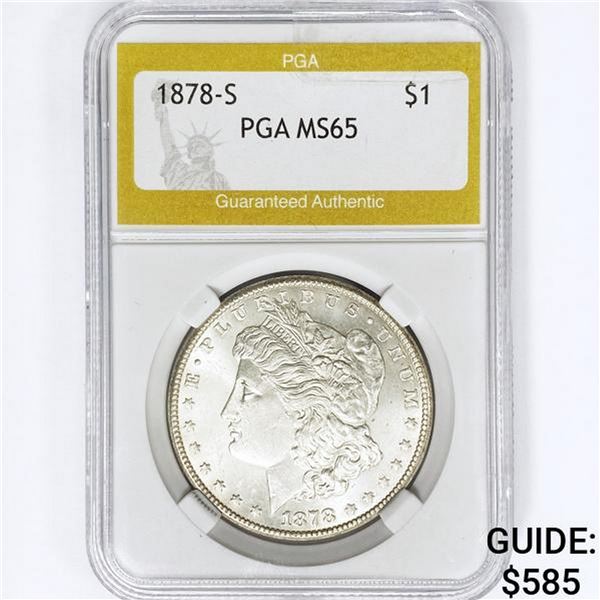 1878-S Morgan Silver Dollar PGA MS65