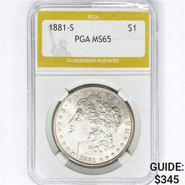 1881-S Morgan Silver Dollar PGA MS65