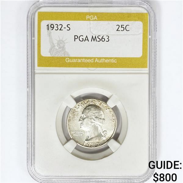 1932-S Washington Silver Quarter PGA MS63