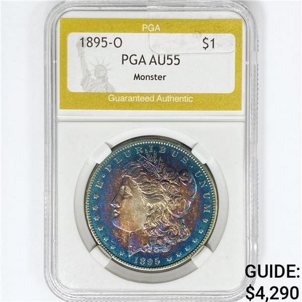 1895-O Morgan Silver Dollar PGA AU55 Monster