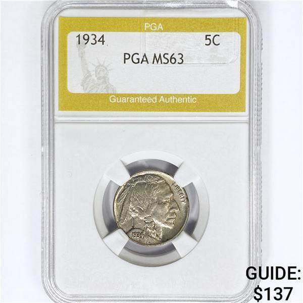 1934 Buffalo Nickel PGA MS63