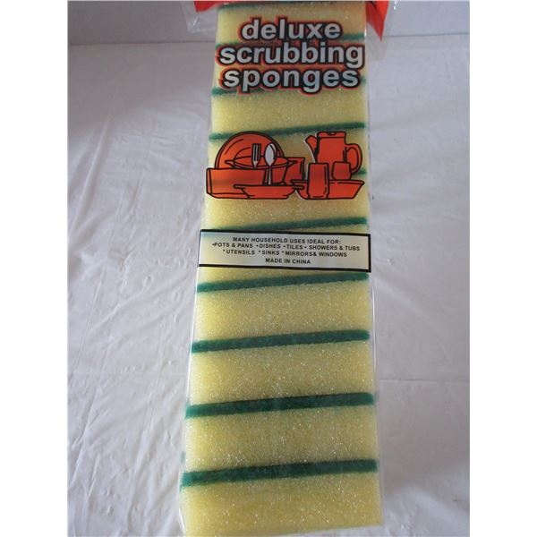 NEW: DELUXE SCRUBBING SPONGES (10) - PER PACKAGE