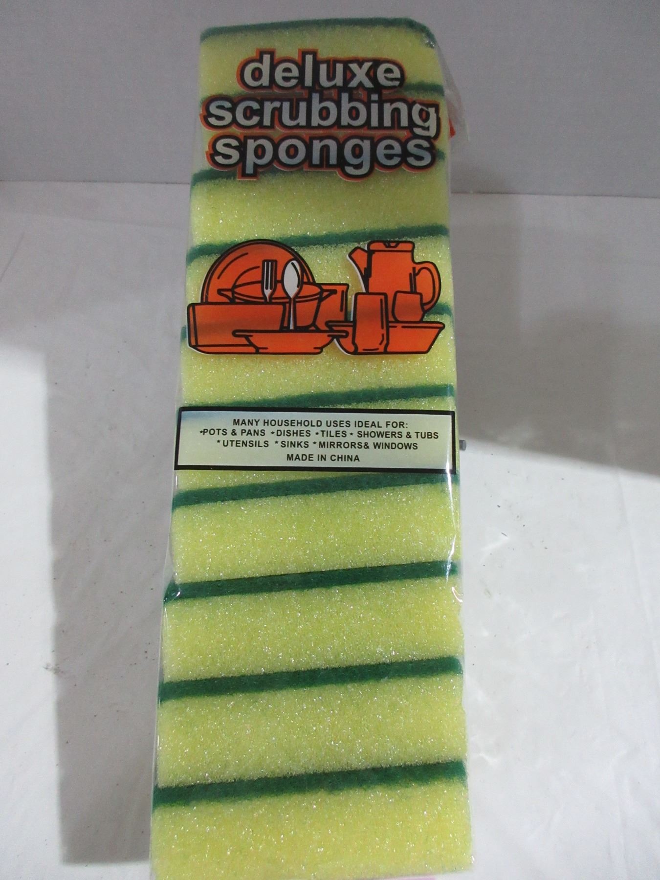 NEW: DELUXE SCRUBBING SPONGES (10) - PER PACKAGE