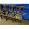 Image 4 : 5 older solid wood chairs. Need repairs