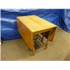 Image 1 : Wood drop leaf table with Scissor leaf extension