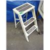 Image 2 : Stacking stool and folding two step ladder, TV trays, lawn chair