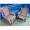 Image 1 : Set of 2 wing back recliner chairs need to be reupholster