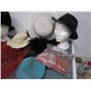 Image 5 : Collection of hats and Styrofoam mannequin heads